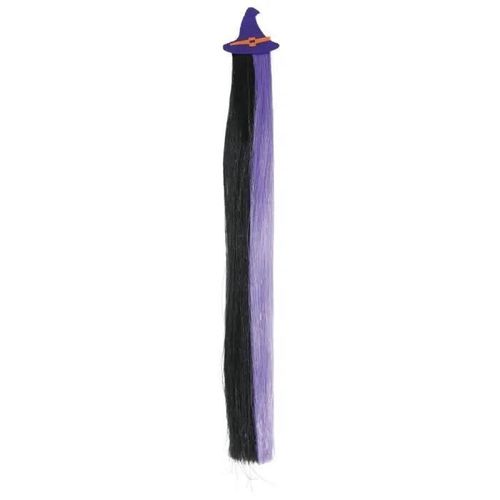 Barrette Chapeau Sorcière - Accessoire De Déguisement - Mèche 40cm - Violet Noir - Pour Fille - 4 Ans Et Plus