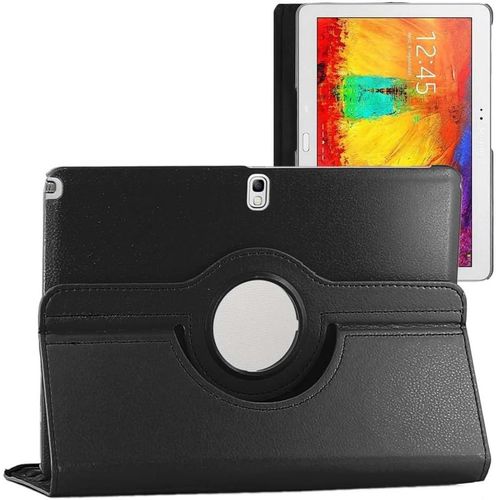 Coque Pour Samsung Galaxy Note 10.1 2014 Edition Smp600, Etui Rotatif 360, Housse Protection Pu Cuir, Noir