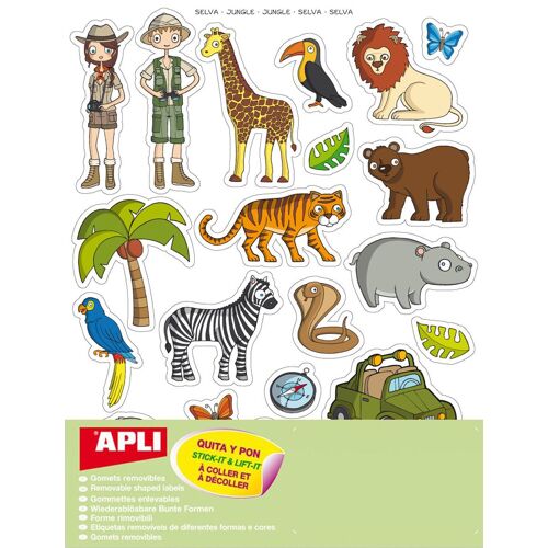 Apli-Agipa Pochette 12 Feuilles Gommettes La Jungle