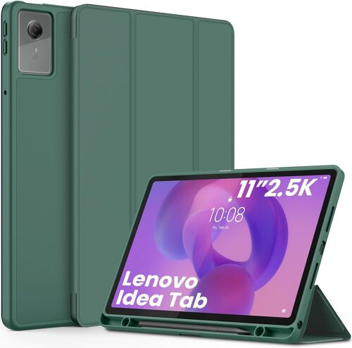 ELVORIX-Coque Compatible avec Lenovo Idea Tab 11 Pouces 2025 Tablette, Étui de Protection Fin avec Support pour TB-336ZU TB-336FU, Vert foncé