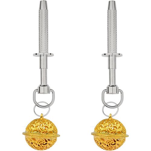 Kal-Pince Teton Réglables Jouets Bdsm Pour Femmes Et Hommes Bondage Pinces Teton Réglables Chaîne De Téton Sm Pour Couples Extrêmes (Gold Bell)