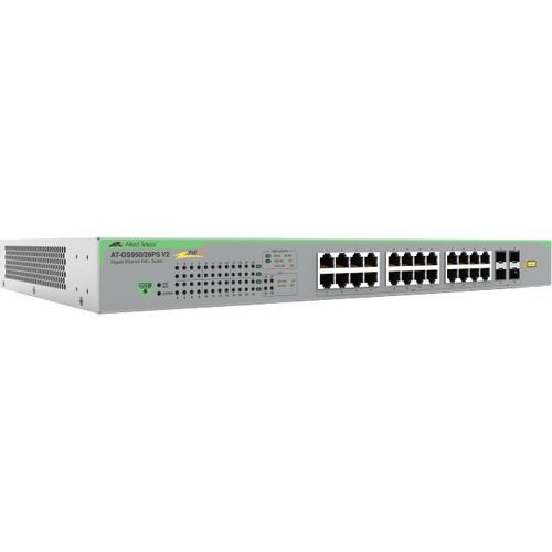 Allied Telesis AT GS950/28PS V2 - Commutateur - intelligent - 24 x 10/100/1000 (PoE+) + 4 x 1000Base-X - de bureau, Montable sur rack, fixation murale - PoE+ (185 W)