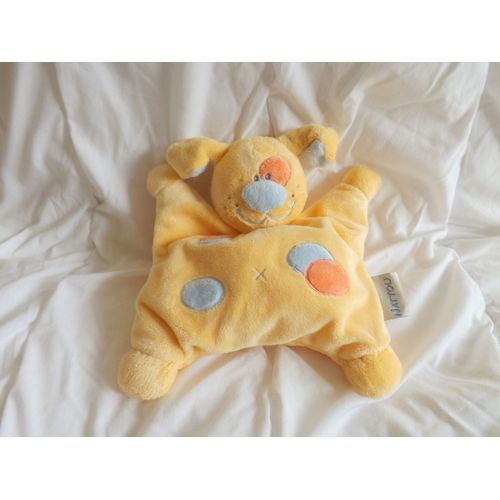 Doudou Chien Jaune Bleu Orange Nattou