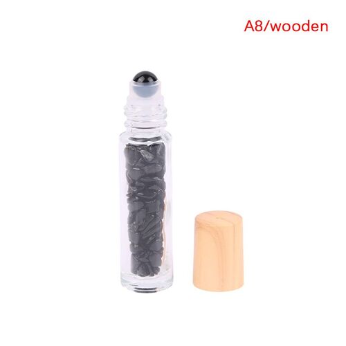 Bouteille En Rouleau De 10ml, Huile Essentielle, Jade Naturel, Bouteilles En Rouleau Avec Puce De Cristal, Conteneurs De Voyage Rechargeables 