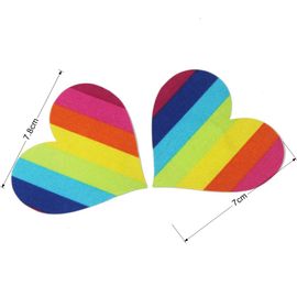 Cache-Tétons Invisibles Pour Femmes, 3 Paires, Arc-En-Ciel, Sexy, Autocollants Pour Seins Instantanés, Bande De Levage De Poitrine, Coeur Lgbt