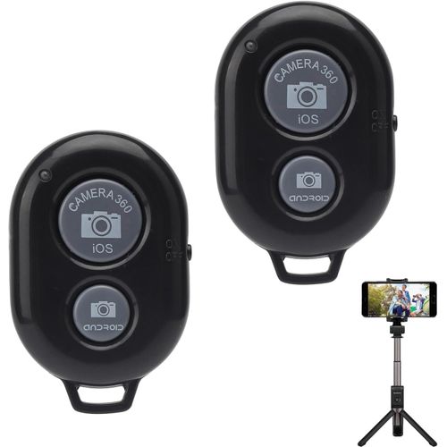TIANYI-Lot de 2 télécommandes Bluetooth, déclencheur d'appareil photo, déclencheur à distance, déclencheur de téléphone portable, télécommande à selfie Bluetooth, déclencheur universel pour appareil