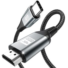 TIANYI-Câble USB C vers HDMI 0.5M(4K@60Hz), Câble USB Type C vers HDMI,Thunderbolt 3/4/5 Compatible avec iPhone 17 16 15 Pro/Max,Galaxy S25/S24 à S20,MacBook/Air,iPad Air/Pro,iMac,XPS,Surface,Dell,H