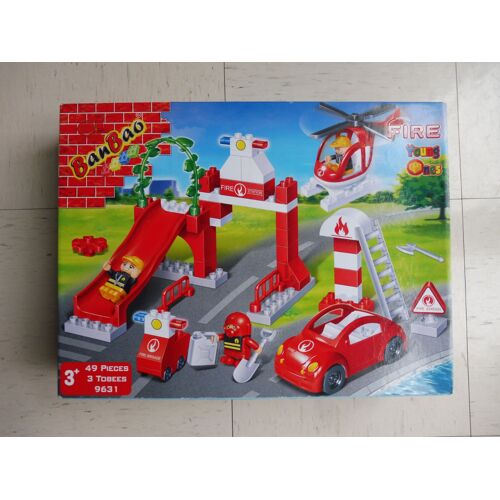 Banbao 9631 Jeu De Construction Pièces Young Ones Fire Station (Caserne De Pompiers)