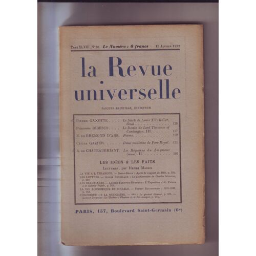 La Revue Universelle Numero 20