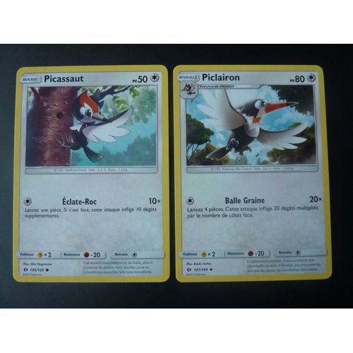 Picassaut 106/149 Piclairon 107/149 - Pokemon Sl1 Soleil Et Lune