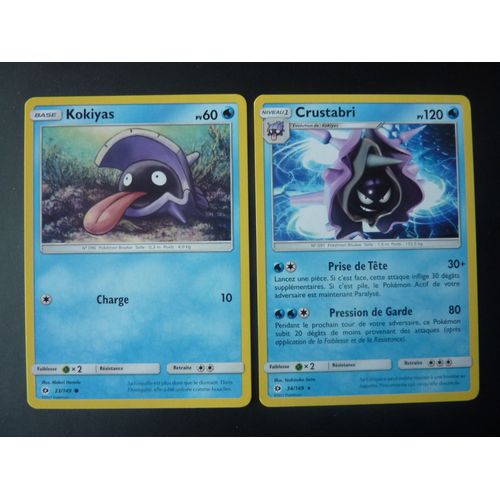 Kokiyas 33/149 Crustabri 34/149 - Pokemon Sl1 Soleil Et Lune 