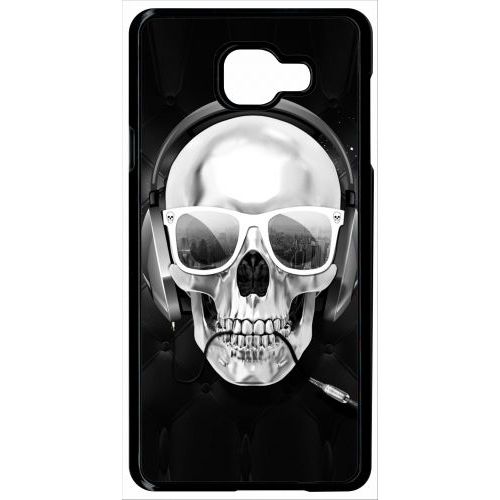 Coque Pour Smartphone - Tete De Mort Swag Casque De Musique - Compatible Avec Samsung Galaxy A7 (2016) - Plastique - Bord Noir