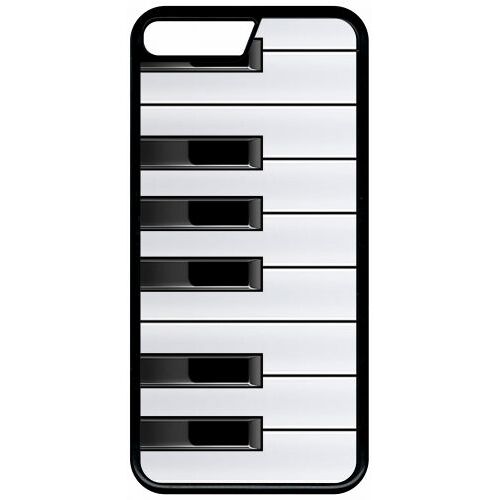 Coque pour smartphone - Touche de piano noir et blanc - compatible avec apple iPhone 7 Plus - Plastique - bord Noir