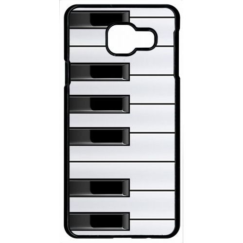Coque Pour Smartphone - Touche De Piano Noir Et Blanc - Compatible Avec Samsung Galaxy A9 (2016) - Plastique - Bord Noir