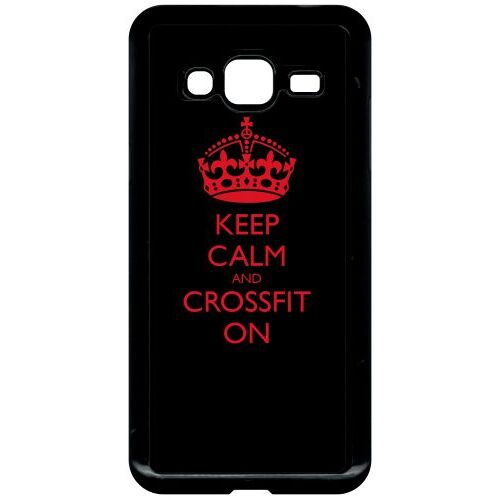 Coque pour smartphone - Citation crossfit red - compatible avec samsung Galaxy J3 - Plastique - bord Noir
