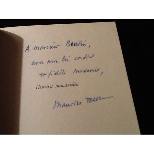 [Envoi Autographe]  Maurice Toesca - Histoires Surnaturelles