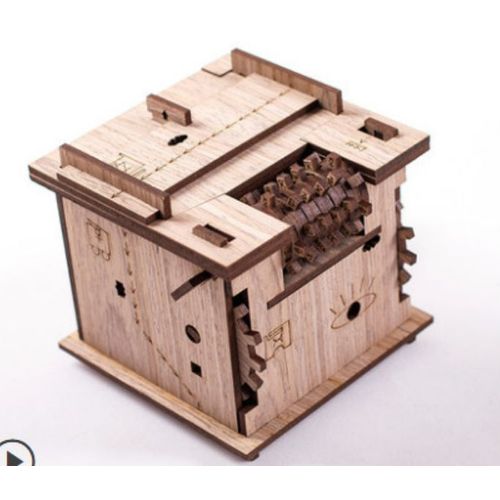 Couleur Noyer Noir Escape Room 60 Min Dans Une Boîte - Modèle Cat - Casse-Tête 3d En Bois - Jeu De Logique En Boîte - Coffret Cadeau - Boîte De Quête