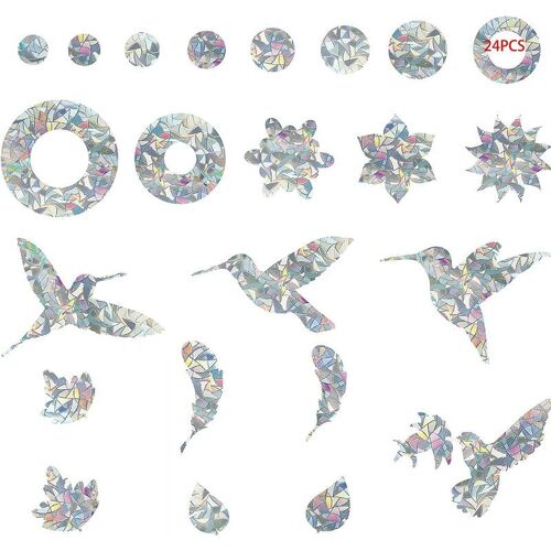 Autocollant Oiseau Oiseaux Collision Anti-Collision Autocollants De Fenêtre Protection De Porte en Verre Silhouett Sticker Vitre Anti-Collision pour Éviter Les Personnes Et Les Oiseaux 24 Pièces