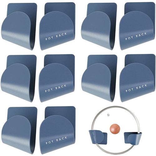 5 Paires Support de Couvercle de Pot, Porte Couvercle Autocollant Support Mural de Couvercle Pot Org