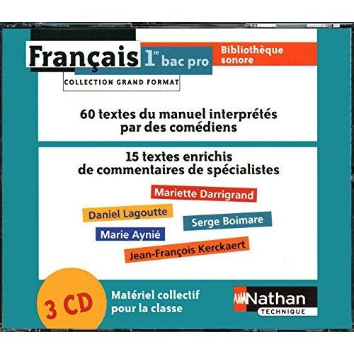 Français 1e Bac Pro - 3 Cd Audio
