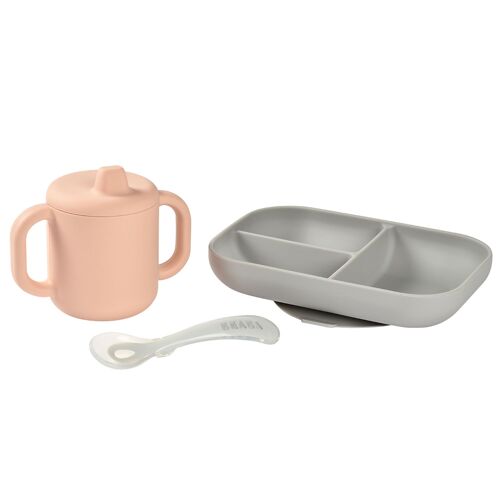 Coffret D'apprentissage Silicone + Tasse - Pink - Beaba