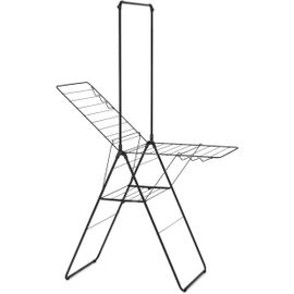 SUBZONAL-Séchoir à Linge 20 m avec Tringle HangOn ¿ Matt Black | Séchage XXL | Ailes réglables et Tringle à cintres | Séchoir Pliable pour intérieur | 99 x 7 x 66 cm