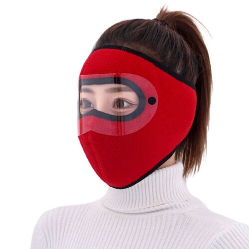 Masque Facial Anti-Poussière Coupe-Vent, Masques Respirants De Cyclisme Ski, Bouclier Facial En Polaire, Casquettes À Capuche Avec Lunettes Hd, Casquette De Cyclisme, Cagoule