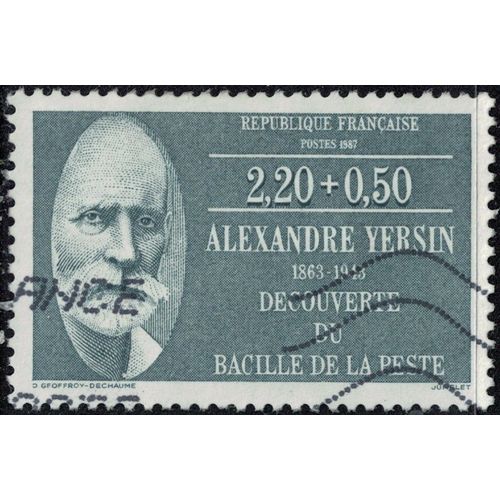 France 1987 Oblitéré Used Alexandre Yersin Découverte Du Bacille De La Peste Y&t Fr 2457 Su