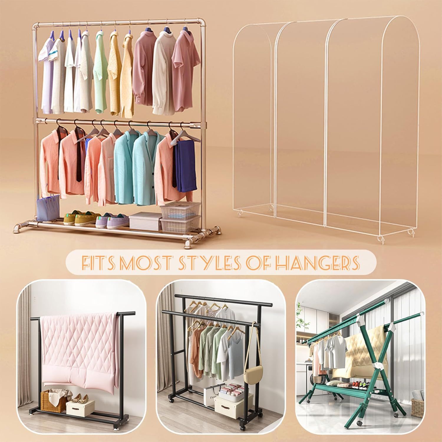 JKDHJK 25 Pièces Housse De Protection, Protection Transparente De Pendaison, Housse De Vêtements, Housse Costume, Housse Chemise, Pour Les Hôtels, Les Nettoyeurs à Sec, Les Penderies 60 X 90 CM