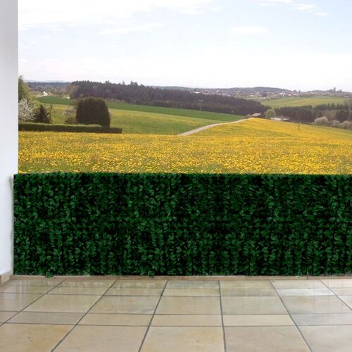Pare-Vue Balcon Feuilles Foncés, Abat-Vent, Enveloppement Pour Terrasse, Clôture   300x150cm