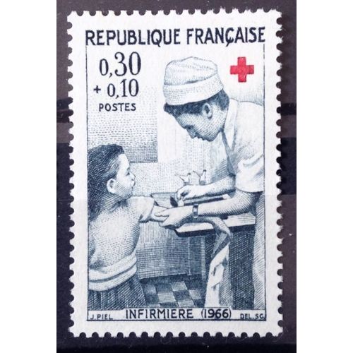 France - Croix Rouge 1966 - Infirmière 0,30+0,10 (Impeccable N° 1509) Neuf** Luxe - N14450