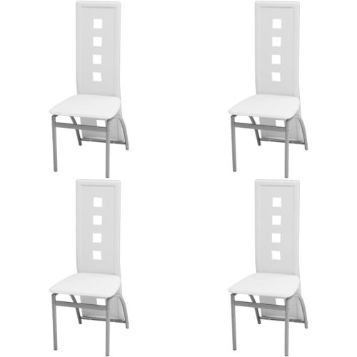 Vidaxl Chaises À Manger Lot De 4 Blanc Similicuir