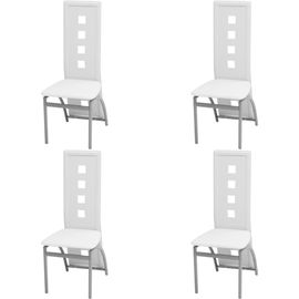 vidaXL Chaises à manger lot de 4 blanc similicuir