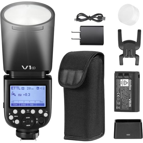 SUBZONAL-Godox V1S Flash Speedlite, 76 Ws 2,4 G haute vitesse synchronisation 1/8000s 2600 mAh Li-Ion Akku Rundkopf Speedlight pour appareil photo Sony (V1-S)