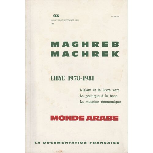 Maghreb,Machrek, Lybie 1978-1981