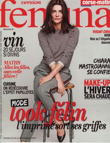 Version Femina (Corse Matin) / 20-09-2014 N°651 : Chiara Mastroianni (2p) - Joyce Jonathan (1p)