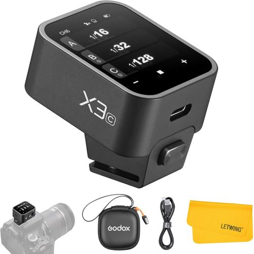 SUBZONAL-Godox X3C X3-C Déclencheur de Flash pour Canon, 2.4G TTL Canon Flash Trigger, Batterie Lithium Intégrée, Conception d'écran Tactile, Support TTL Auto/Manuel/Multi Flash, écran OLED Haute Déf