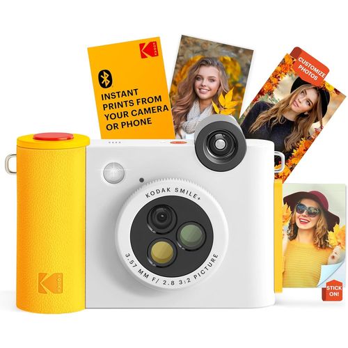 SUBZONAL-Smile+ Appareil Photo numérique à Impression instantanée 2 en 1 et imprimante Photo sans Fil Bluetooth ¿ 10 MP, Objectif à Effet Rotatif spécial, Photos Autocollantes Zink 2 x 3 ¿ Blanc