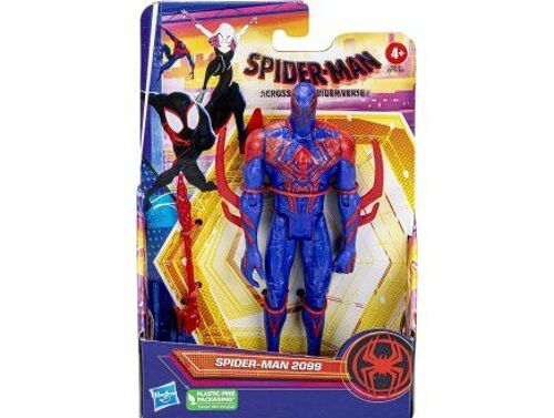 Figurine Spider-Man : Spiderman 2099 17 Cm Bleu Et Noir - Across The Spiderverse - Personnage Articulé - Jouet - Set Garçon + 1 Carte