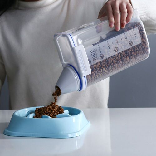Seau De Stockage De Nourriture Pour Animaux De Compagnie, Seau De Riz Pour Chiens Chats, Récipient De Stockage De Nourriture Pour Chats, Baril De Grain Avec Tasse De Mesure Hermétique