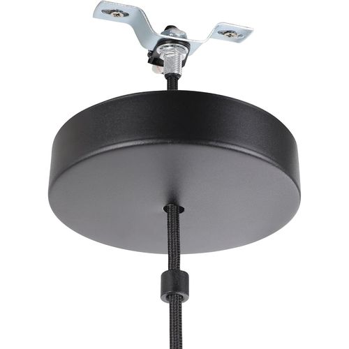 SUBZONAL-Suspension luminaire Velasco, lustre arrondi au style scandinave, lampe de plafond suspendue pour salon et salle à manger, bois et métal noir, douille E27