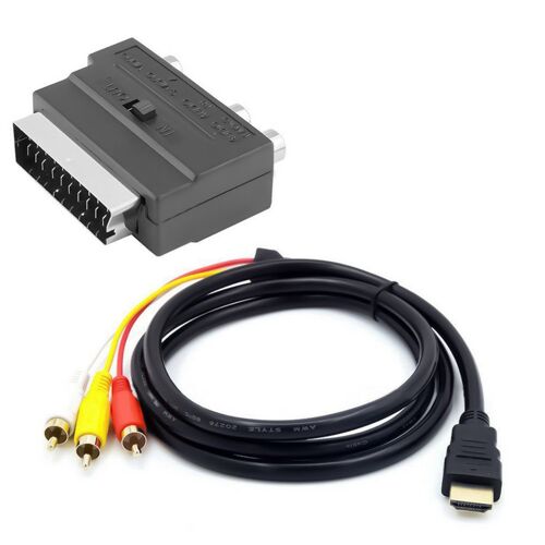 Compatibles HDMI À 3Rca Péritel 2-En-1 Câble Adaptateur 1.5M compatibles HDMI S-vidéo Mâle À 3 Rca Av Câble Audio 3 Rca Phono Adaptateur