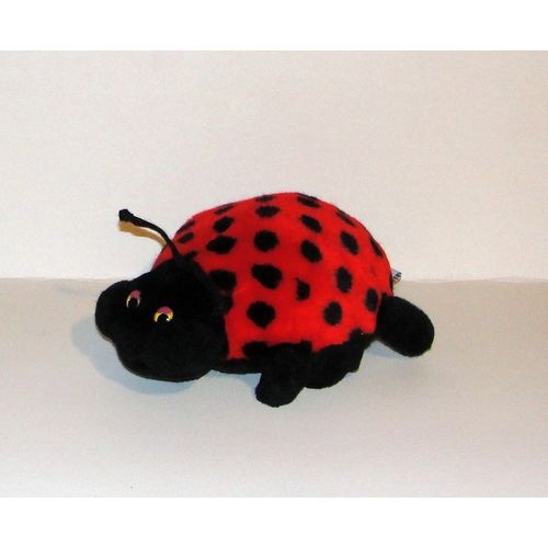 Coccinelle Rouge Et Noire Insecte Peluche Doudou Ajena 28cm