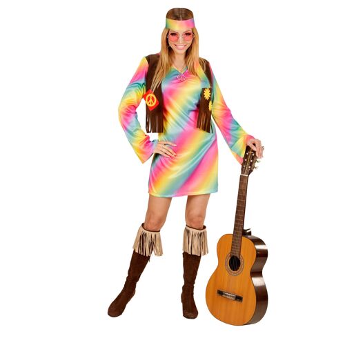 Déguisement Hippie Multicolore Pastel Femme Xl