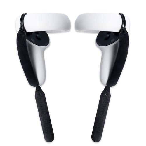 Sangles Antidérapantes Ompatibles Oculus Quest 2 Accessoires De Poignées De Contrôleur Tactile -Noir - Court