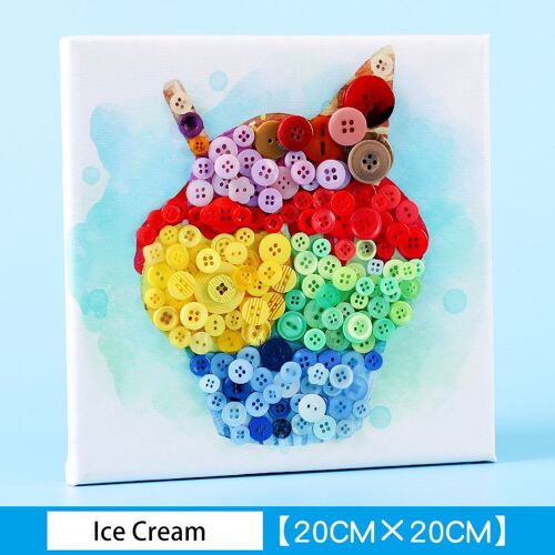 Peinture De Boutons Colorés Pour Enfants, Bricolage Créatif, Fait À La Main, Pour Élèves De La Maternelle, Cadeau D'Anniversaire
