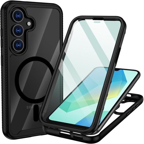 JGD-Coque pour Samsung Galaxy A17 / A16 / A26 Magnétique Compatible avec MagSafe, 360 Degrés Intégrale Protégé Etui avec intégré Protection écran Antichoc Anti-jaunissement, Noir