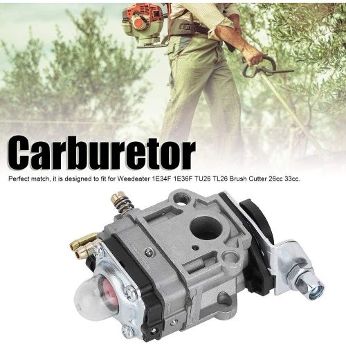 SUBZONAL-Kit de Carburateur, Carburateur Debroussailleuse Kits de Carburateur 10mm de Remplacement Pour Désherbeur 1E34F 1E36F TU26 TL26 Débroussailleuse 26cc 33cc