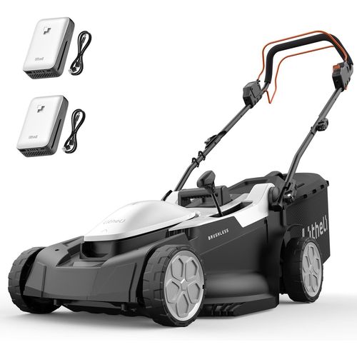 SUBZONAL-Litheli Tondeuse à Gazon sans Fil Autoportée 43cm, 2X 20V Batteries 4.0Ah, Hauteur Réglable 25-75mm, Bac 40L, Tondeuse à Gazon Batterie avec 2X 20V Batteries 4.0Ah
