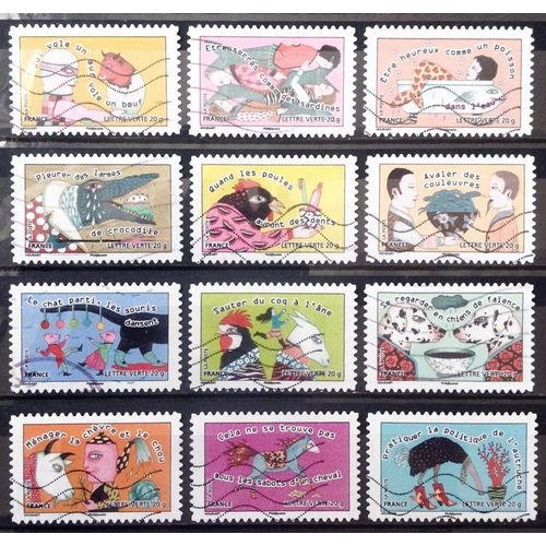 Série Sourires - Sauter Du Coq À L'ane - Expressions Imagées 2013 - N° 789 790 791 792 793 794 795 796 797 798 799 800 Obl - Cote 7,20 - France Année 2013 - Brn83 - N28170